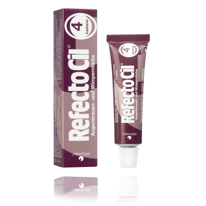 Teinture pour cils et sourcils RefectoCil No.4 Châtain – nouvelle formule, 15 ml  Teinture pour cils et sourcils RefectoCil No.4 Châtain – nouvelle formule, 15 ml