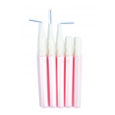 Brosse rose d'application ouvertes et fermées